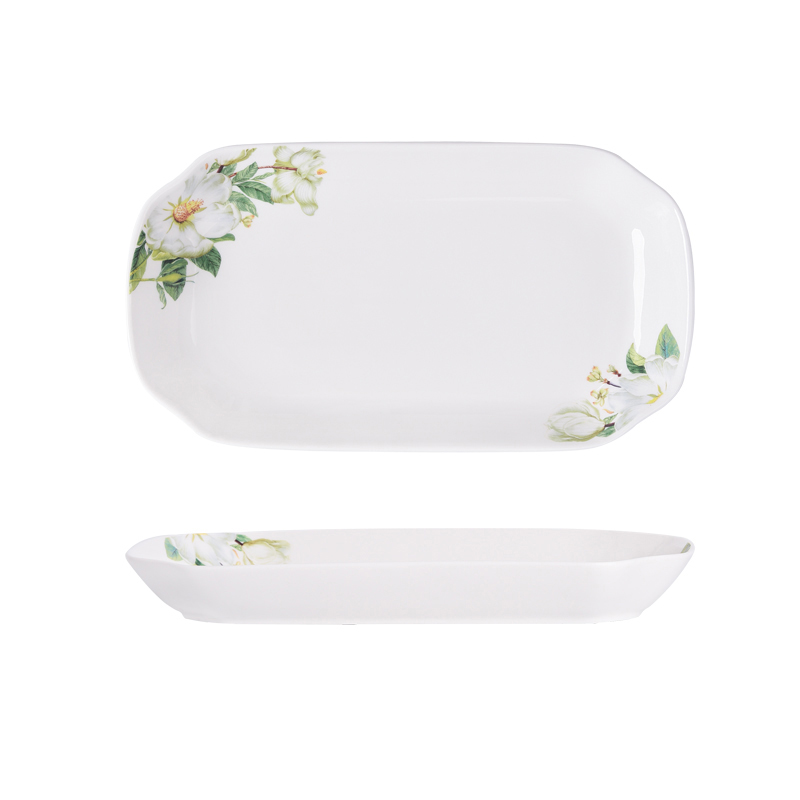 Rectangular fish dish creative household ceramics big trumpet fish steamed fish ipads porcelain dish plate of the new northern Europe
