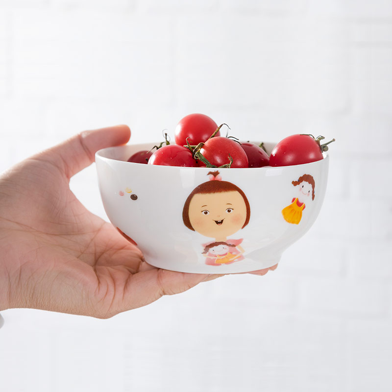 The Parent - child ceramic creative cartoon bowl dish grandpa grandma father mother family creative suite for the family