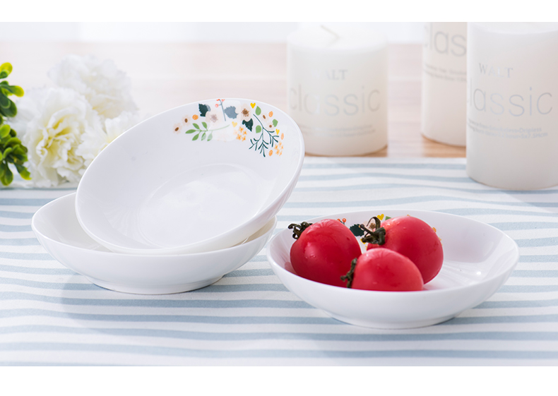 Hoa núi thối 4 inch hương vị món ăn Trang chủ giấm món ăn gốm nhỏ món ăn món ăn món nước sốt món ăn Bộ đồ ăn Jingdezhen - Đồ ăn tối dĩa