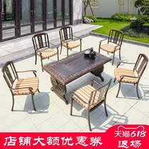 Outdoor furniture outdoorBuilt tea table and chair courtyard outdoor leisure table and chairVilla garden balcony open air cast aluminum table and chair