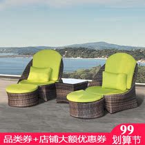 Teng chair balcony small table and chair combination rattan chair three-piece set simple chair outdoor table and chair balcony leisure table and chair lazy