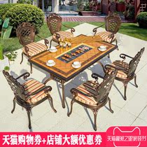 Outdoor table and chair outdoor Villa courtyard outdoor balcony terrace cast aluminum leisure table and chair combination all aluminum garden table and chair
