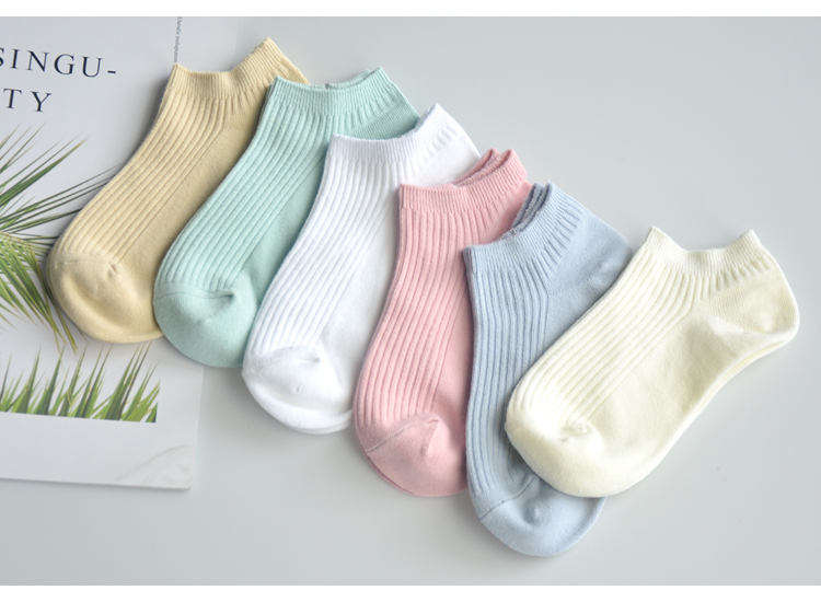 Vớ nữ vớ nông miệng Hàn Quốc dễ thương cotton Nhật Bản mùa hè thấp để giúp khử mùi vớ cotton mỏng thủy triều vớ nữ - Vớ sợi tre tất trắng cao cổ