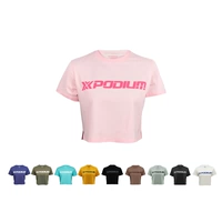 XPODIUM Модная комфортная дышащая летняя сверхлегкая футболка с коротким рукавом для спортзала для тренировок с круглым воротником