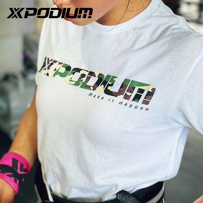 XPODIUM Muscle Sports Tide Gym Training Half-sleeved T-shirt Men and Women Sex Round Ladder