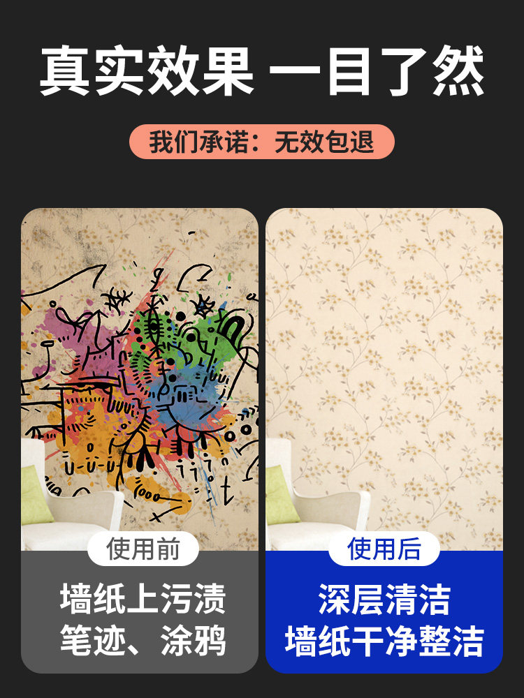 Wall Fabric Cleaner Wallpaper Wall Covering Household Cleaning No-Rinse Stain Remover Mold Stain Removal Special Cleaning Tool