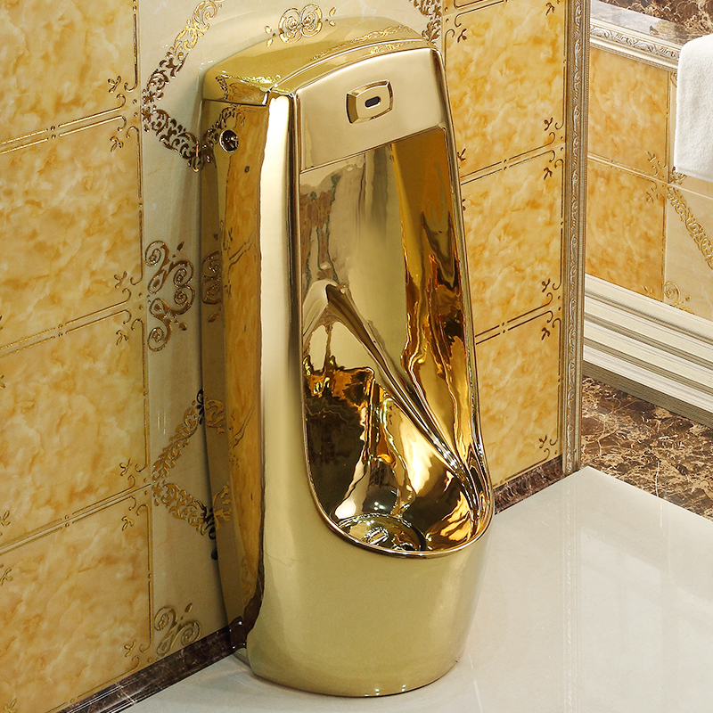 Standout type intelligent induction European-style golden small poop men wall-mounted floor urinal ceramic urine bucket urine tank