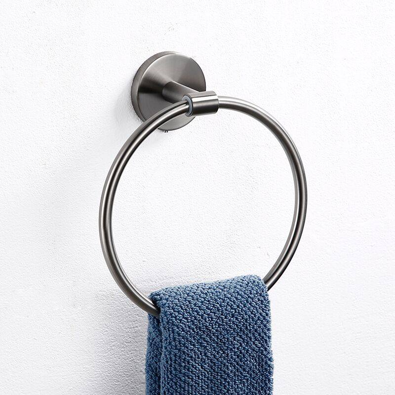 Eurostyle Round Grey Towel Ring Stainless Steel Bathroom Towel Ring Black Ancient Toilet Towel Rod Antique Pendant-Taobao