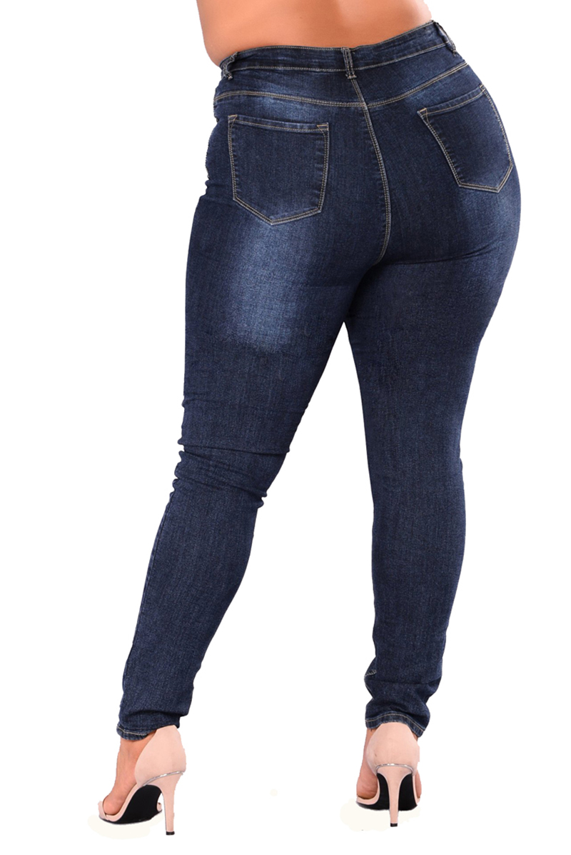 Elastic Denim Pants 5