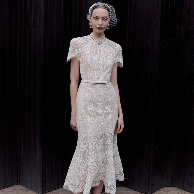 In Stock Selfsp Brand 2026 Spring/Summer New Elegant Dress Short-Sleeved Engagement Lace Dress Sp
