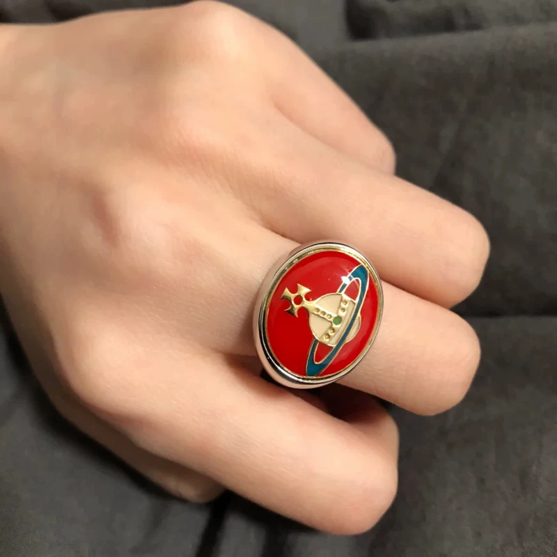 Enamel, ring, retro classic earrings pearl, punk style