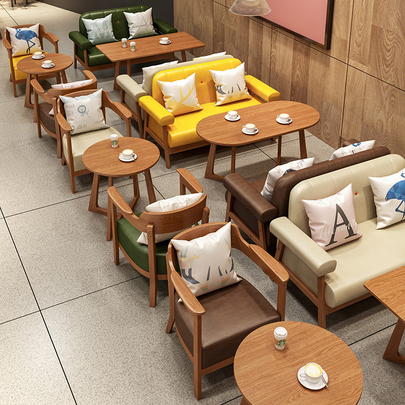 Milk Tea Shop Sweet Shop Coffee Hall Table And Chairs Negotiation Reception Area Will Guest Sofa Brief Casual Book Bar Table Chairs Combo-Taobao