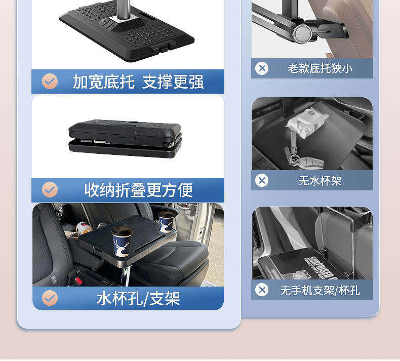 Car-mounted small table, in-car foldable and adjustable table, business car rear seat adjustable table, car dining and computer table
