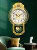 Kangbas European-Style Swing Wall Clock, Fashionable Wall-Mounted Quartz Clock for Living Room, Light Luxury Retro Silent Modern Clock for Bedroom