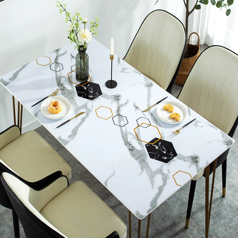 Modern glass waterproof table mat PVC
