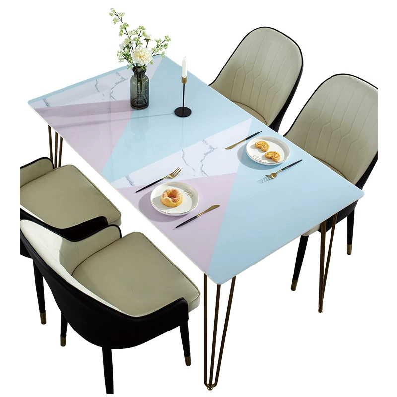 Modern glass waterproof table mat PVC