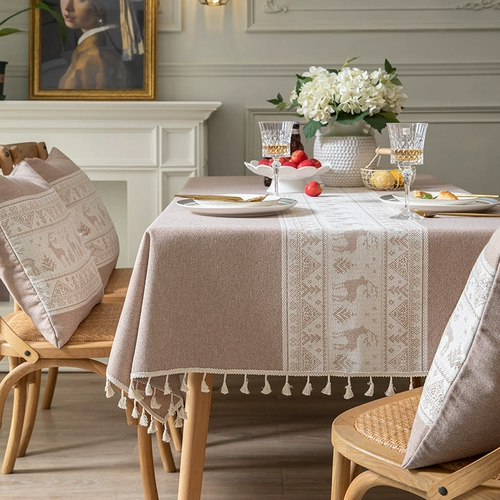 Маленькая свежая столовая ткань 鹿 小 小 小 小 小 小 花 茶 茶 茶 小 Nordic Simple Table Student Gaibu