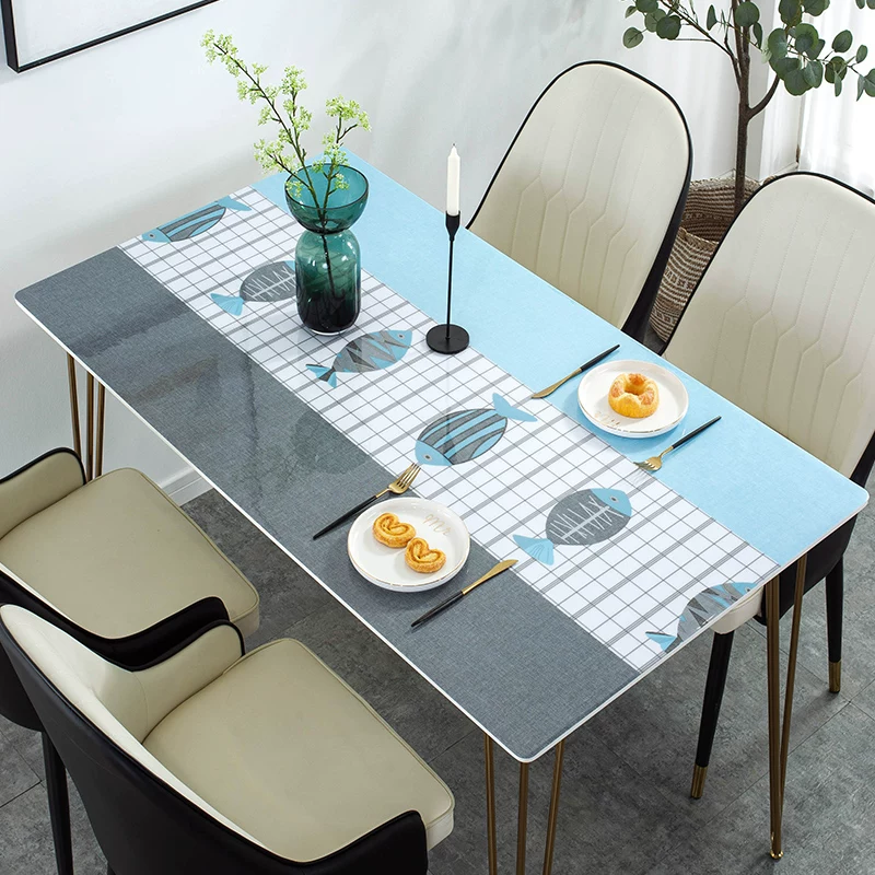 Modern glass waterproof table mat PVC