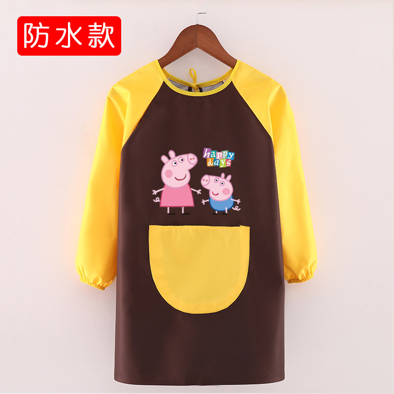 Children drawing hood clothes long sleeves waterproof nursery school drawing Anti-wearing clothes Dining Around Pocket custom Fine Arts Apron Logo