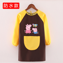 Children drawing hood clothes long sleeves waterproof nursery school drawing Anti-wearing clothes Dining Around Pocket Custom Fine Arts Apron Logo