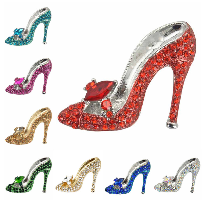 Outlet 90% off Premium Korean-Style Fashion Rhinestone High-Heeled Shoe Brooch, Light Luxury Niche Corsage Pin, European and American Style