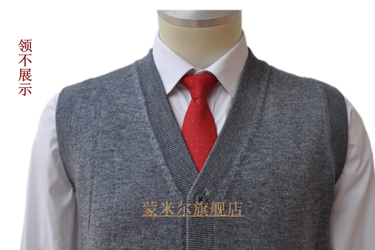 Mùa thu và mùa đông dày lên trung niên nam cashmere vest vest cỡ lớn len len vest vest vest cộng với phân bón tăng vest nam