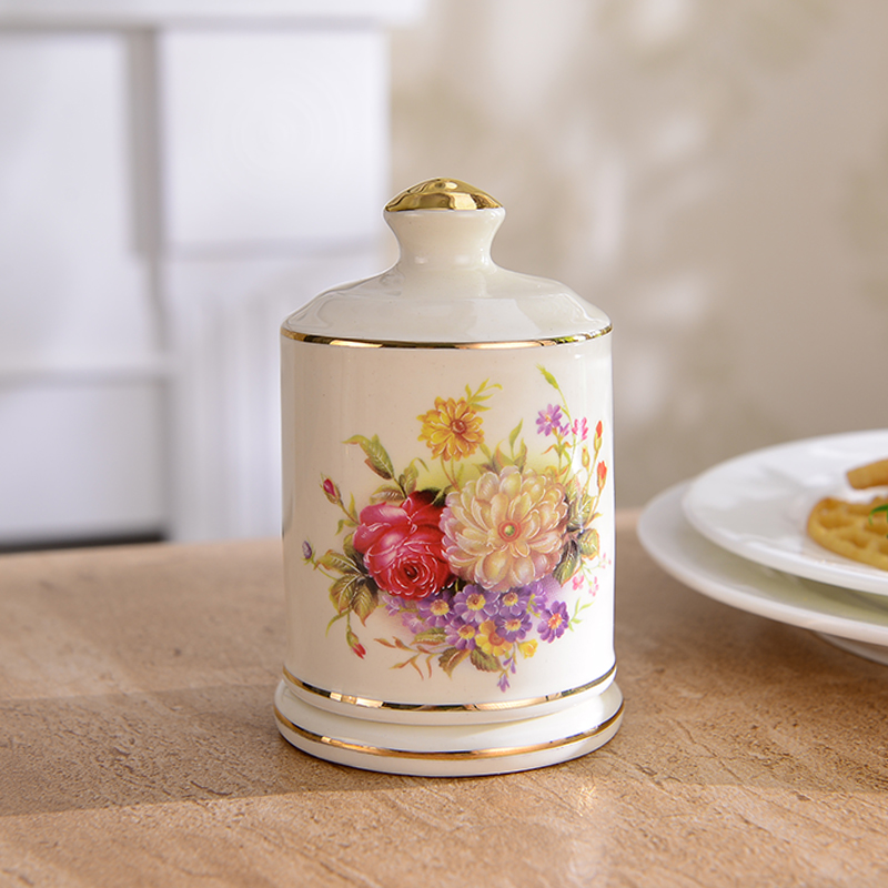 European-style toothpick box ceramic toothpick bucket personality creative home living room toothpick can storage box toothpick canister light luxury