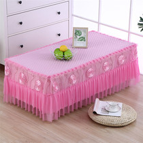 New cloth art pink lace tea table cover table cloth TV cabinet cover brightly bed head cabinet rectangular living room
