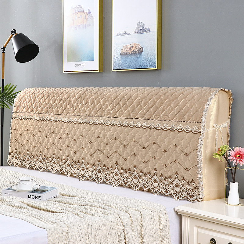 Suede Cloth Curry Lace Cloth Art Clip Cotton Thickened Headboard Hood Dust Cover 1 8m1 5m2 Rice Bed Protective Sleeve Single Piece