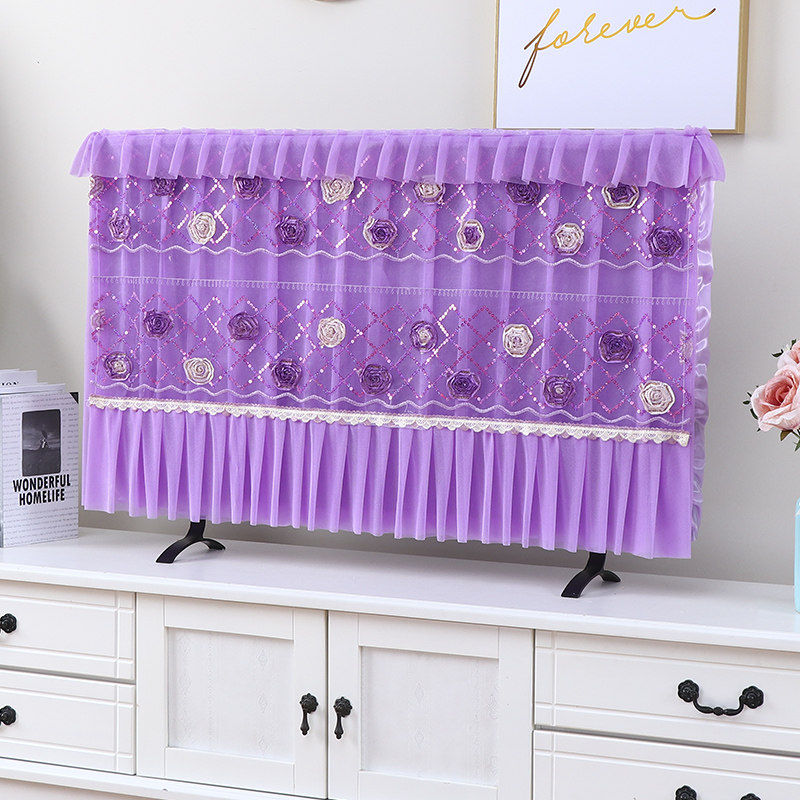 Custom lace purple 47 TV set 50 liquid crystal 42 55 55 hanging 60 dust cover 55 cloth art 32 TV cabinet