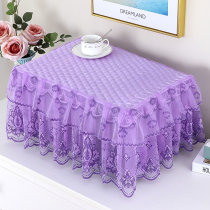 New all-inclusive cover cloth beauty microwave oven cover European-style universal purple oven dustproof multi-purpose scarf lace custom