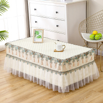New Nordic Cloth Art Non-slip Rice Color Lace Tea Table Hood Table Cloth TV Cabinet Geb Bed Head Cabinet Thickened Table Cloth