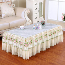 New fabric wedding purple lace coffee table cover table table cloth TV cabinet cover cloth bedside table rectangular living room