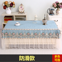 Non-slip solid color coffee table tablecloth table tablecloth bedside table manicure table conference table full cover fabric lace living room