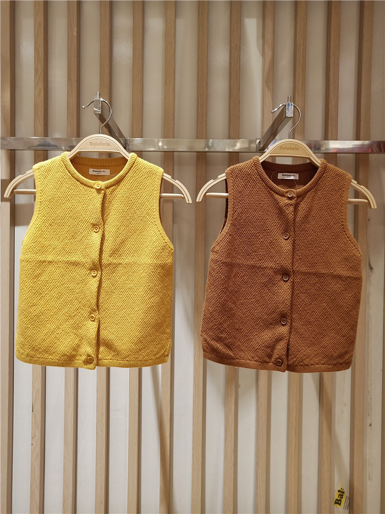 Barabara quần áo trẻ em đích thực 2019 mùa thu mới bé gái cotton đan vest vest 20013190302 - Áo ghi lê áo khoác trẻ em