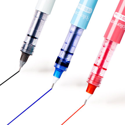 白雪直液式走珠笔可换墨囊针管式签字笔水笔学