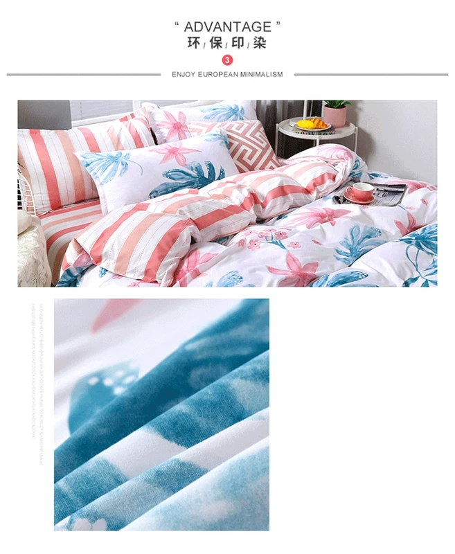 in gió lưới giường đỏ bốn mảnh set chic quilt cover sheet sinh viên ký túc xá đơn 3 mảnh set quilt hai mảnh set - Bộ đồ giường bốn mảnh