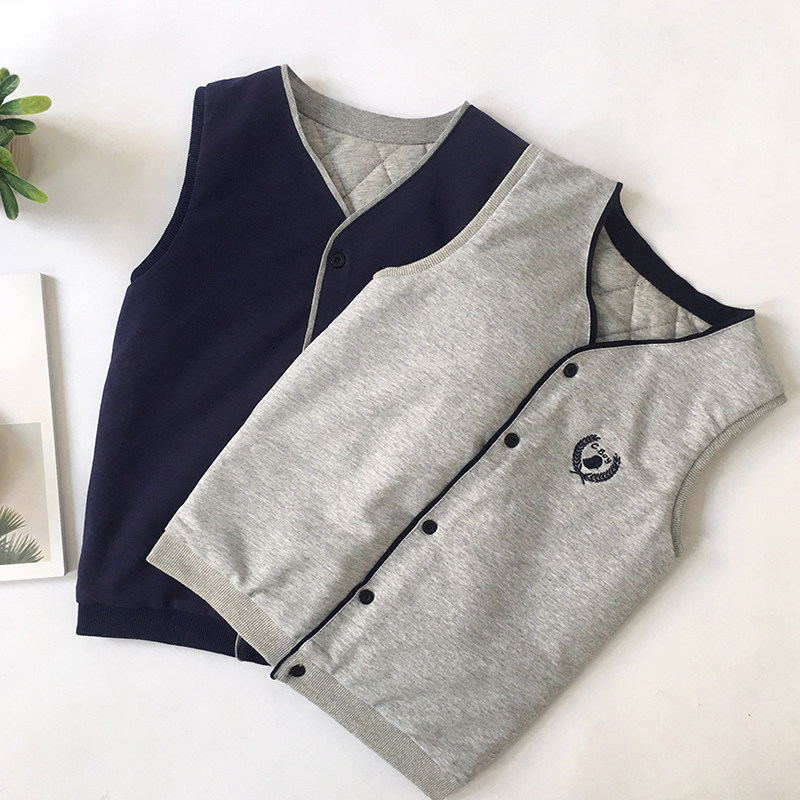 Pure cotton children vest boy horse beetle and thicken baby knife sweater shoulder spring and autumn horse jacket