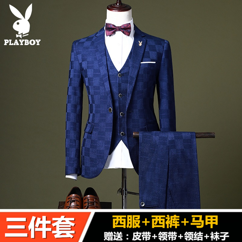 Playboy phù hợp với bình thường phù hợp với những người đàn ông của ba mảnh Hàn Quốc phiên bản của chiếc váy trẻ phù hợp với chú rể chiếc váy cưới