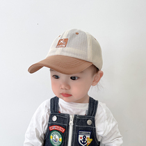 Childrens hat Summer sun-shading boy baseball cap mesh breathable girl sunscreen hat out of the baby Duck Tongue Cap Tide