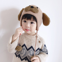 Korean version of the baby hat autumn and winter ear warm hat 8 months-2 years old baby hat plus velvet cute mens and womens childrens hats