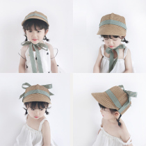 Girl Hat Summer Sun Hat Duck Tongue Straw Hat Han Edition Filament With Equestrian Hat Woman Baby Sunscreen Child Hat