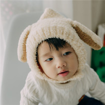 Baby hat Winter velvet baby hat 6-12 months 1-2 years old warm ear protection Plush hat Male and female childrens hat