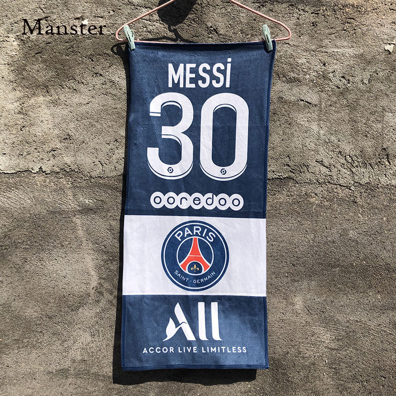 Cristiano Ronaldo, Messi, Paris, Barcelona, Neymar, Fans, Football, Outdoor Sports, Sweat-Absorbent Towel, Square Towel, Bath Towel, Hand Towel