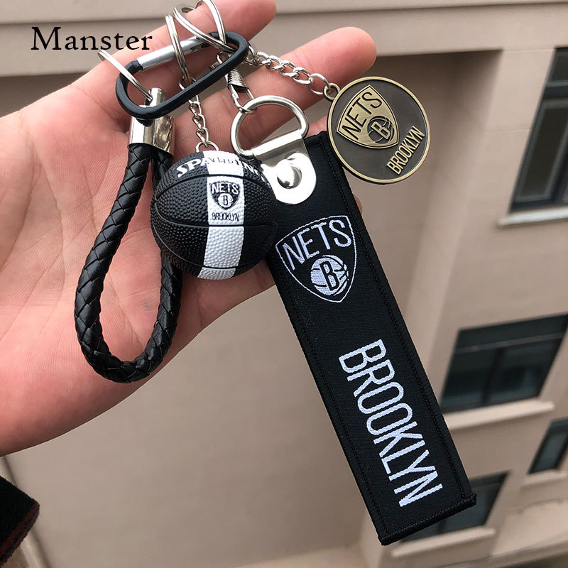 Kobe James Curry Lakers Warriors Clippers Nets Streamer Keychain Backpack Buckle Pendant Key Chain Gift