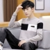 2019 thời trang mùa thu nam áo len áo thun học sinh cổ tròn áo len nam phiên bản Hàn Quốc của áo len nam mỏng - Kéo qua Kéo qua