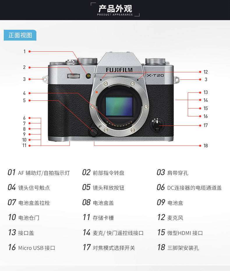 Fujifilm Fuji X-T20 cơ thể retro micro máy ảnh duy nhất Fuji xt10 phiên bản nâng cấp xt20 duy nhất