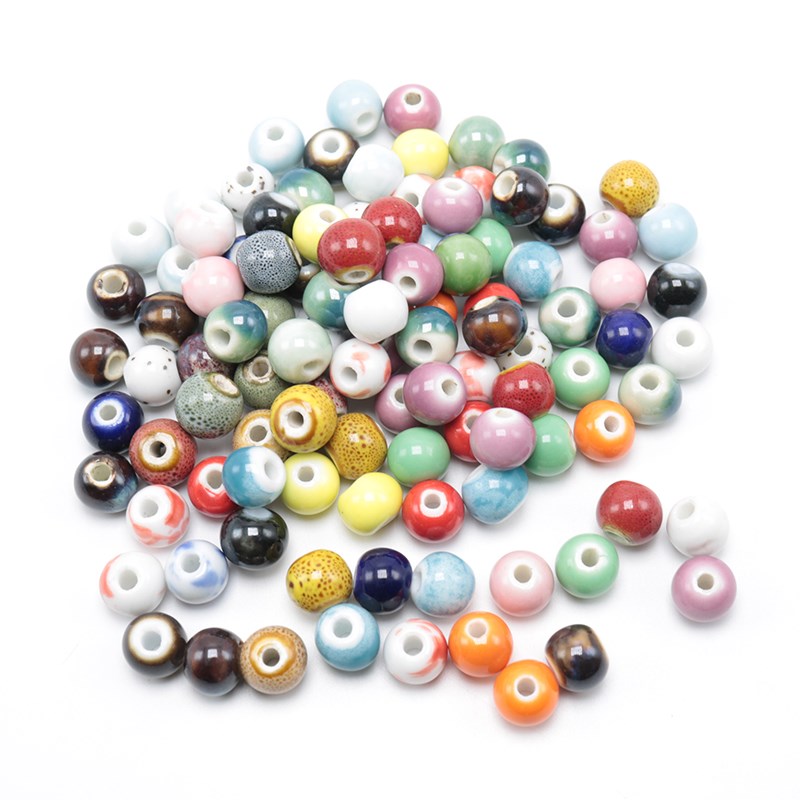 Jingdezhen ceramic beads mixed handicraft class beaded kindergarten diy bracelet loose bead weighing kilograms bag in the mail
