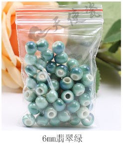 Jingdezhen ceramic beads scattered beads 6 mm m bead hand braided rope diy macroporous 50 a bracelet beads on sale