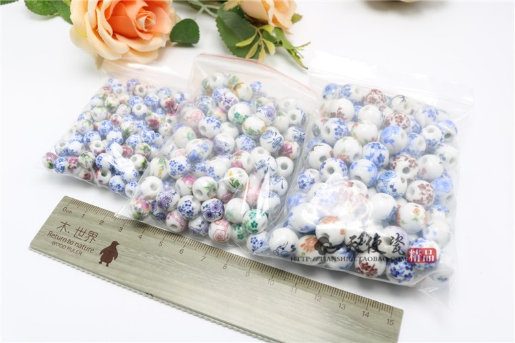 Jingdezhen ceramic applique beads scattered diy craft Chinese knot has material accessories beaded bracelet with children 's day